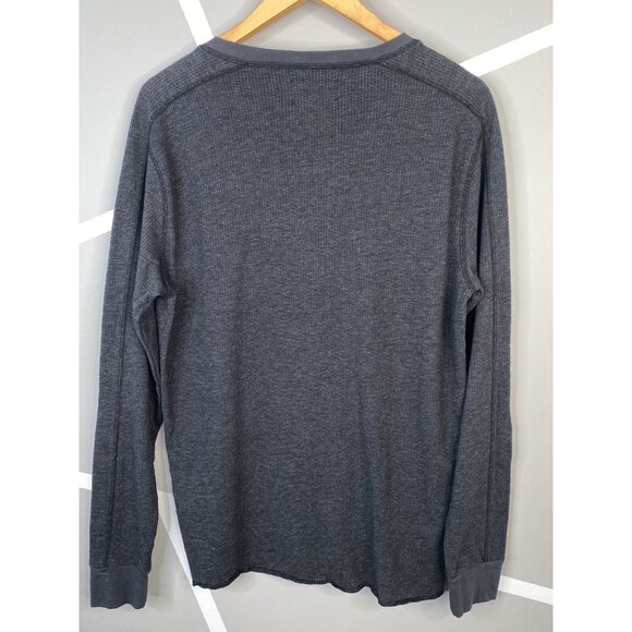 Roark 2 Button Henley Range Rat Slub Waffle Pullover Charcoal Gray Men’s Large - Picture 2 of 14